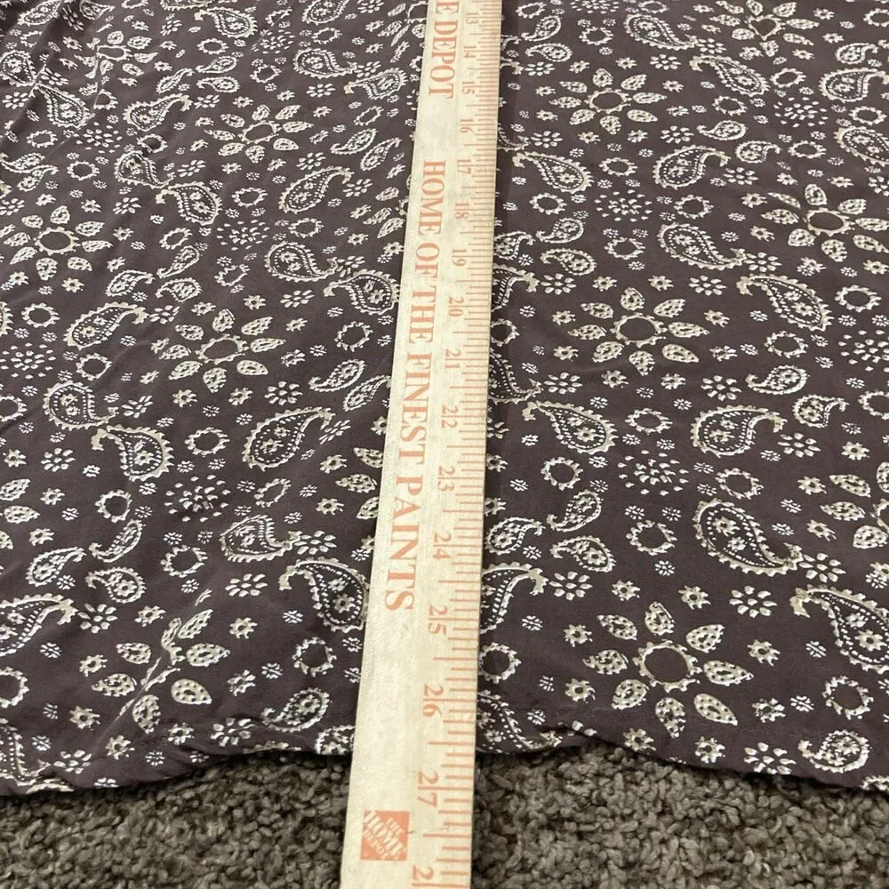 Levi's Men's Relaxed Fit SS Camp Button-Down Brown Paisley Shirt Size Medium